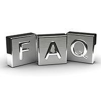 FAQs spelled using metal squares