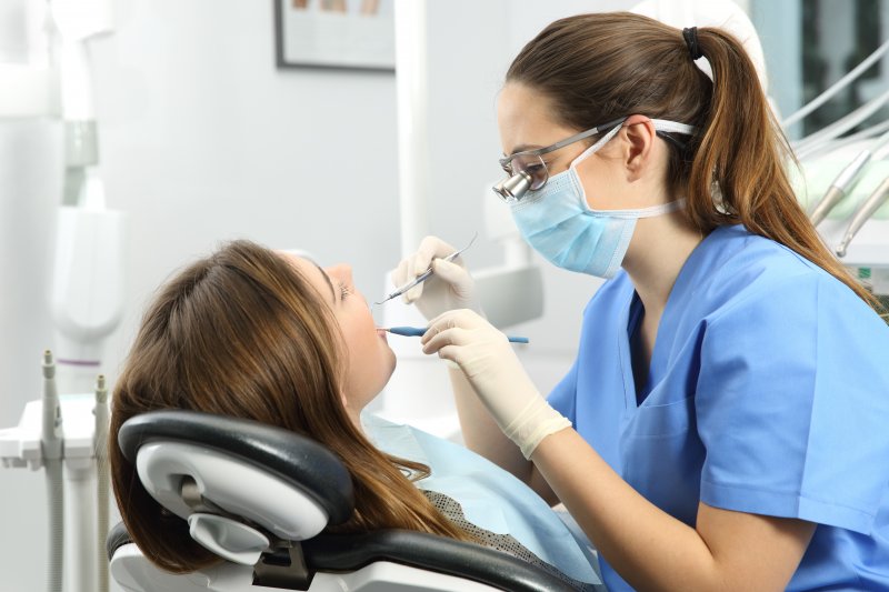 Woman at dentist