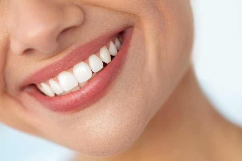 closeup of white teeth